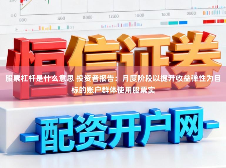 股票杠杆是什么意思 投资者报告：月度阶段以提升收益弹性为目标的账户群体使用股票实